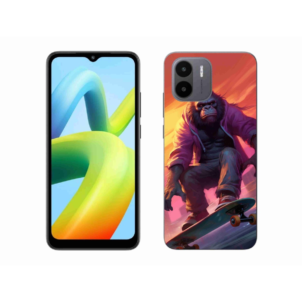 Gelový kryt mmCase na Xiaomi Redmi A1/Redmi A2 - gorila na skateboardu