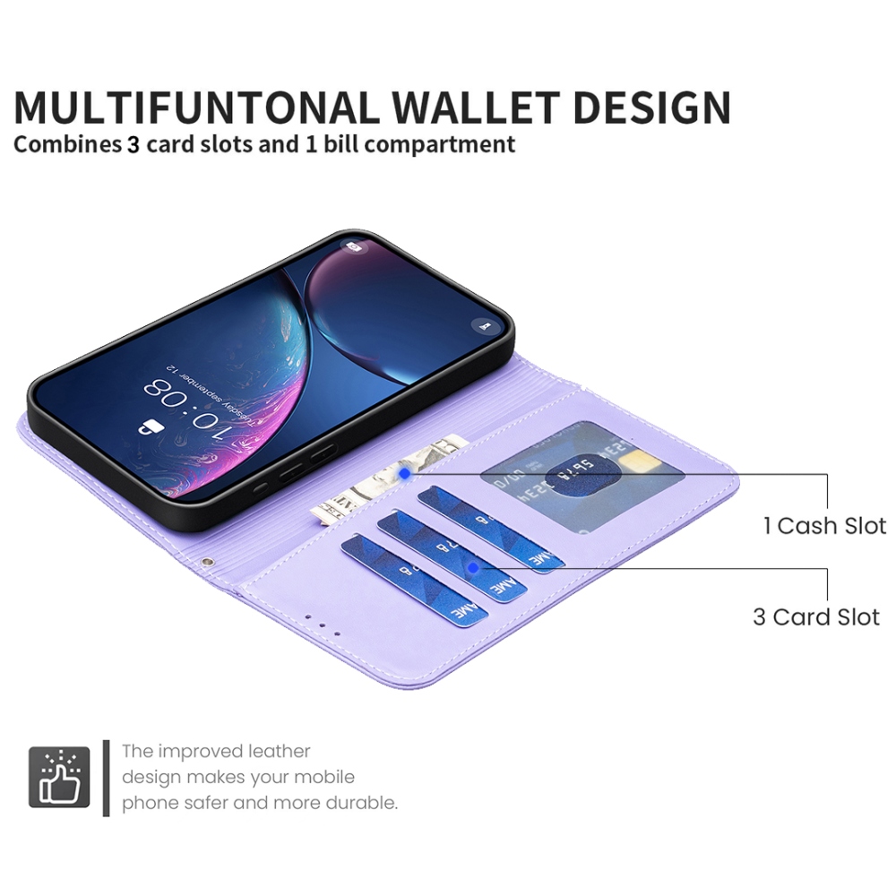 Clover knížkové pouzdro na iPhone 17 - fialové