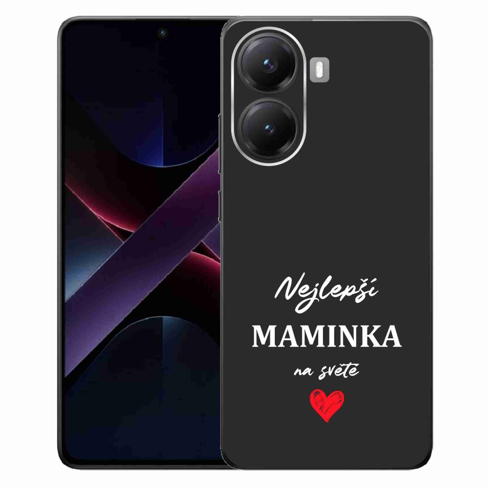 Gelový kryt mmCase na Xiaomi Poco X7 Pro 5G - nejlepší maminka 1 černé pozadí