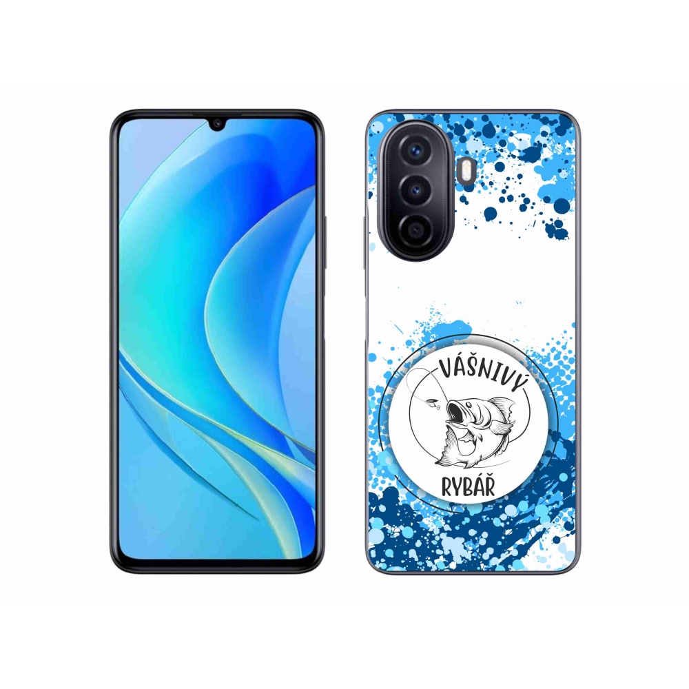 Gelový kryt mmCase na Huawei Nova Y70 - vášnivý rybář bílé pozadí