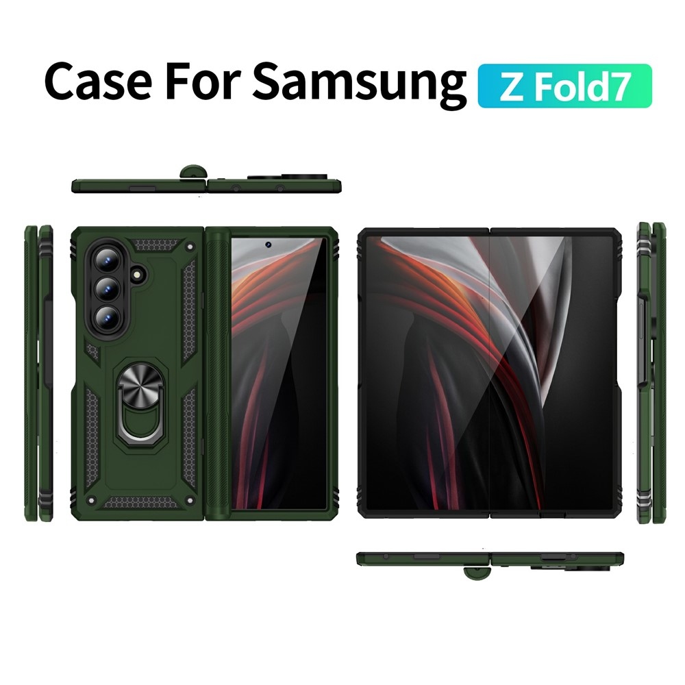 Ring odolný kryt na Samsung Galaxy Z Fold7 5G - zelený