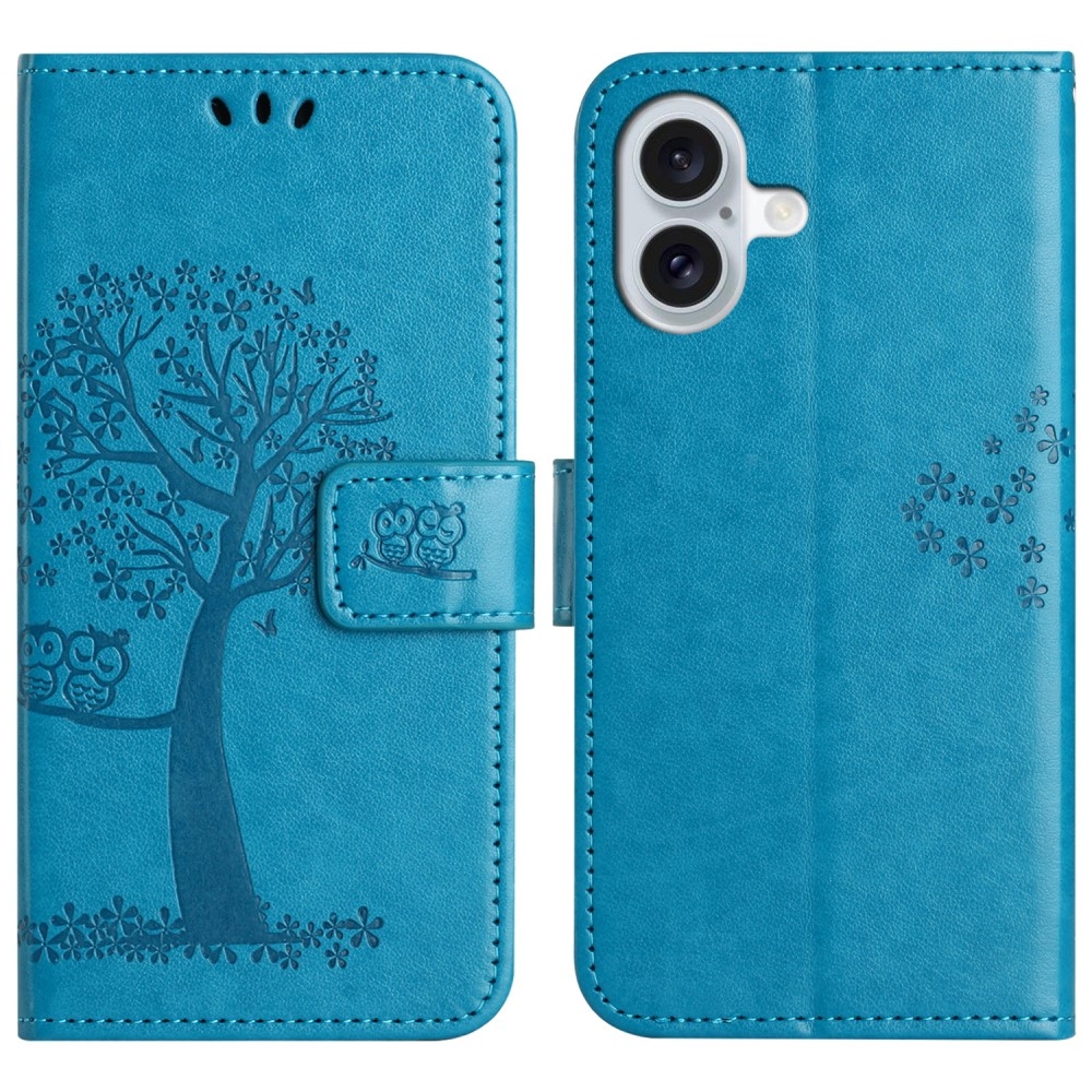 Tree knížkové pouzdro na iPhone 16 - modré