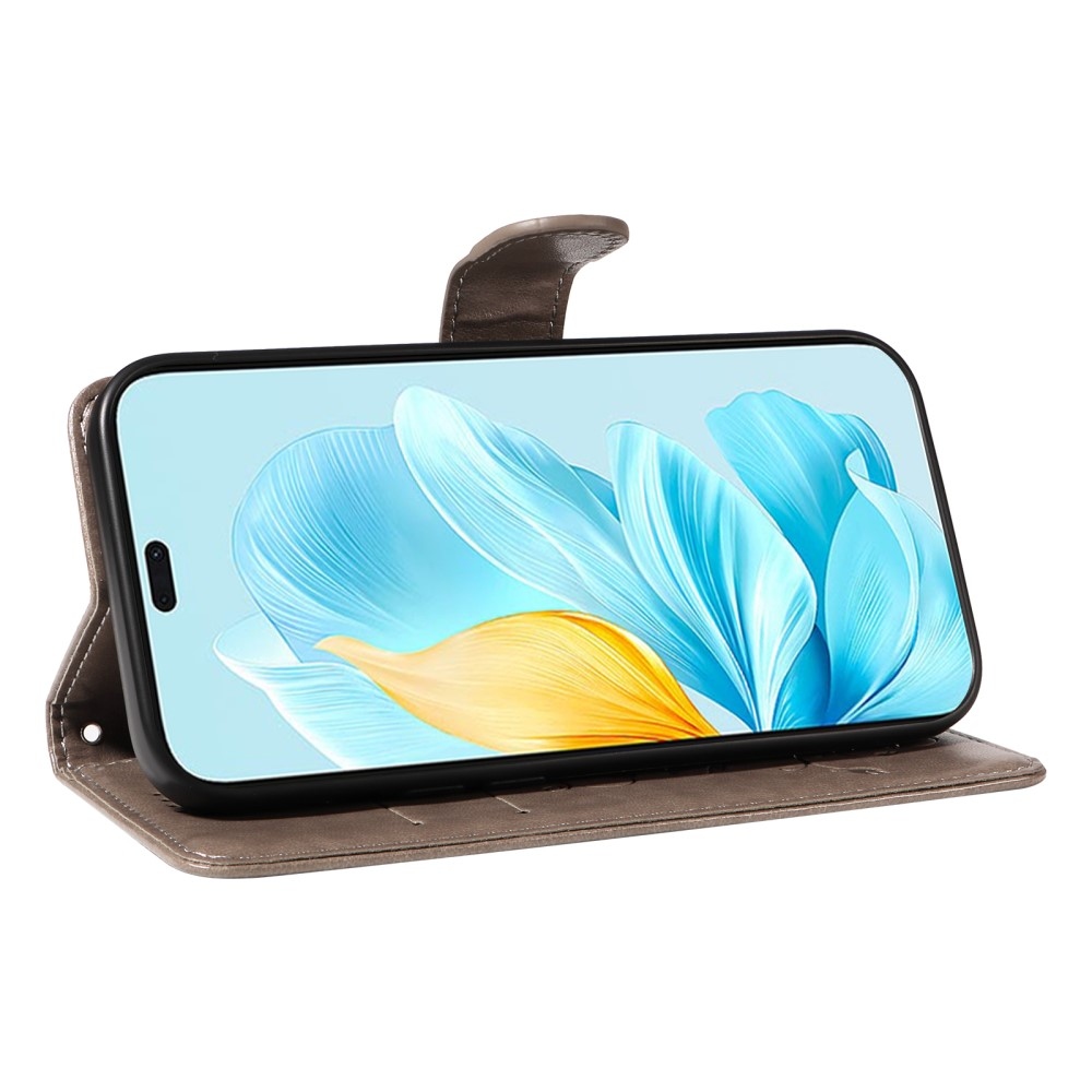 Flowers knížkové pouzdro na Honor 200 Lite 5G - šedé