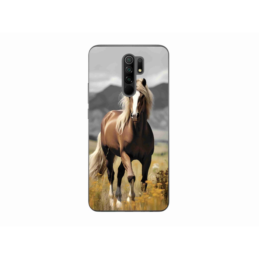 Gelový kryt mmCase na Xiaomi Redmi 9 - hnědý kůň 1