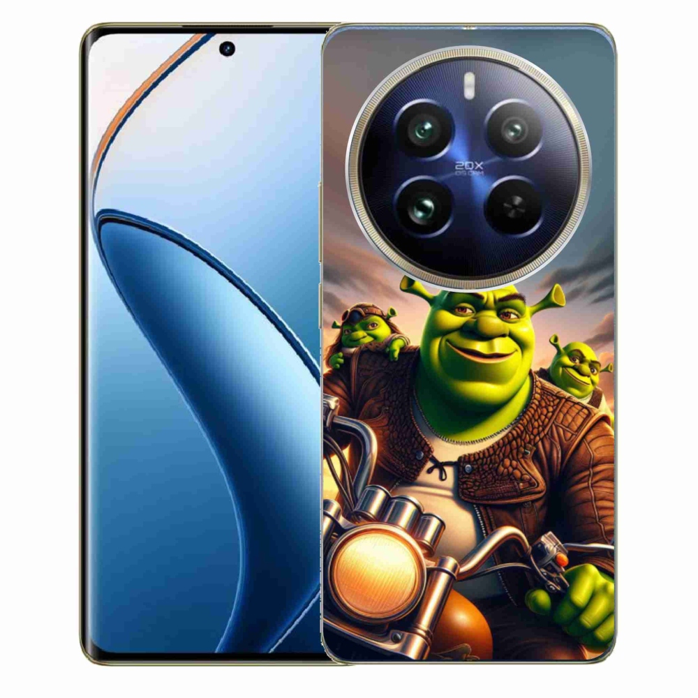 Gelový kryt mmCase na Realme 12 Pro 5G/12 Pro+ 5G - shrek na motorce
