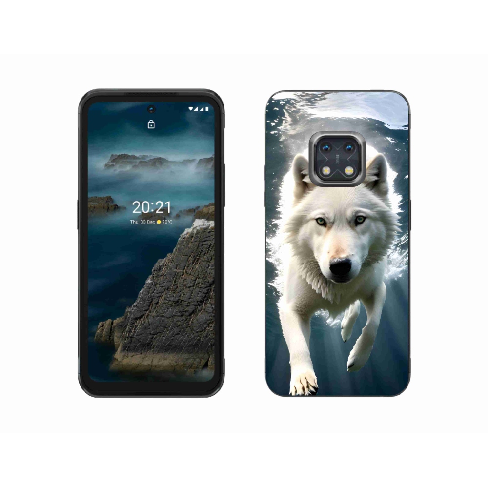 Gelový kryt mmCase na Nokia XR20 - bílý vlk