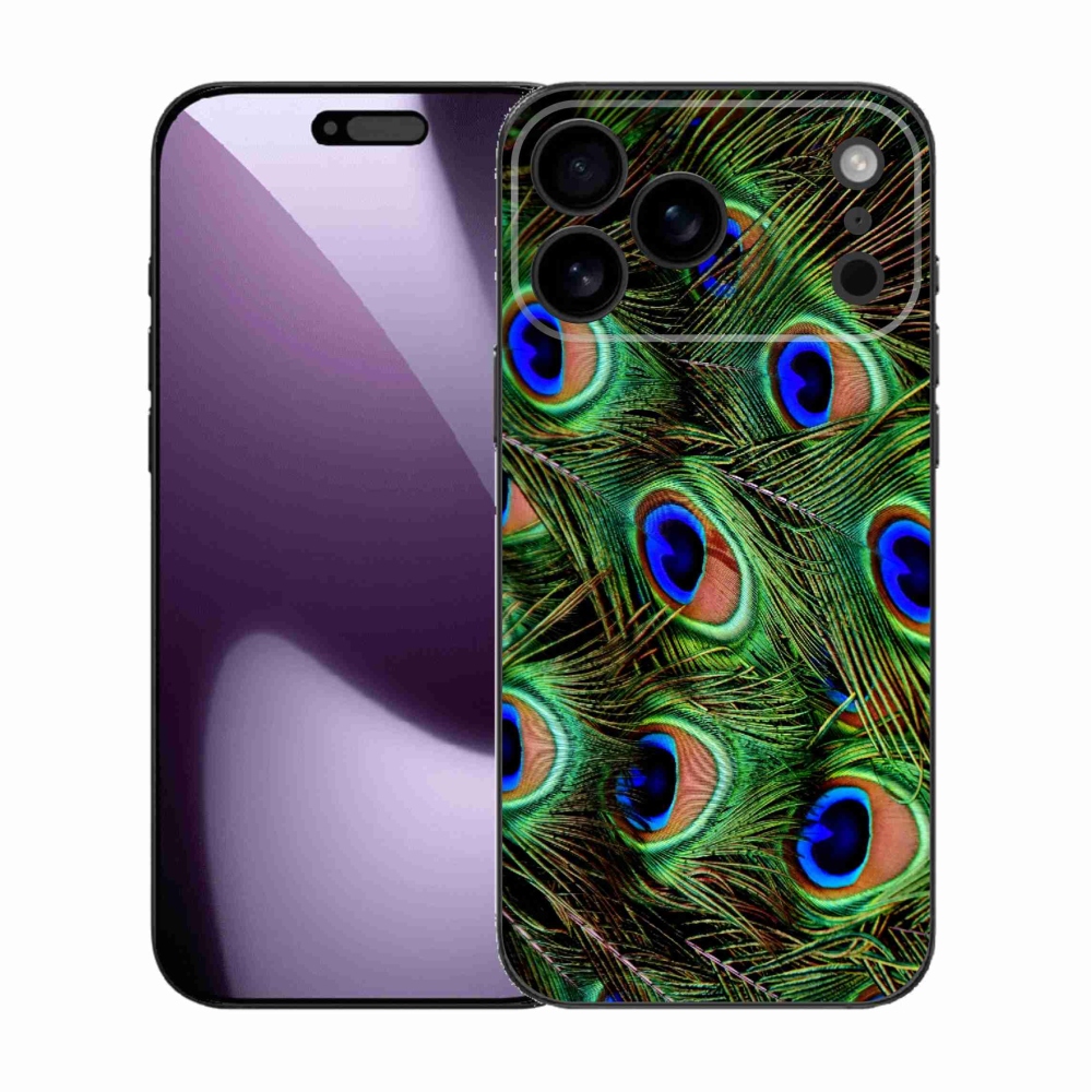 Gelový kryt mmCase na iPhone 17 Pro Max - paví peří