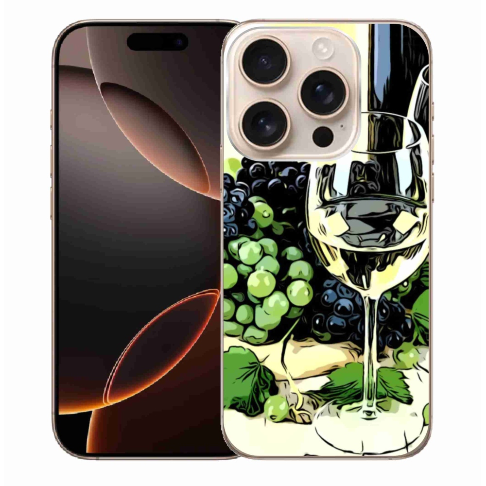 Gelový kryt mmCase na iPhone 16 Pro Max - sklenka vína
