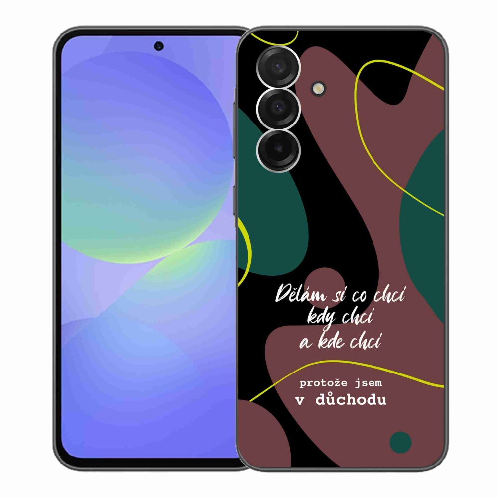 Gelový kryt mmCase na Samsung Galaxy A36 5G - vtipný text 10 černé pozadí