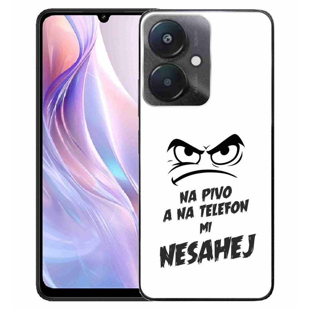 Gelový kryt mmCase na Xiaomi Redmi 13C 5G  - pivní motiv 2 bílé pozadí