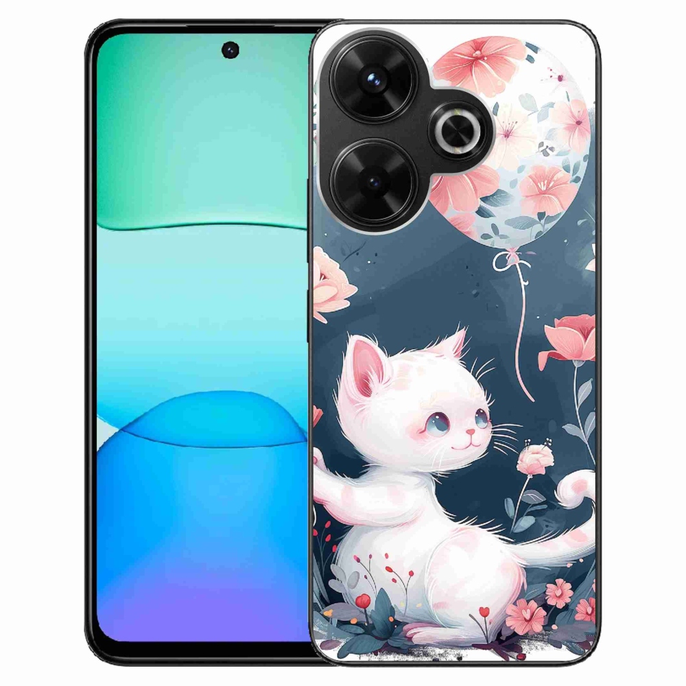 Gelový kryt mmCase na Xiaomi Redmi 13 4G/Poco M6 4G - kotě s balónkem
