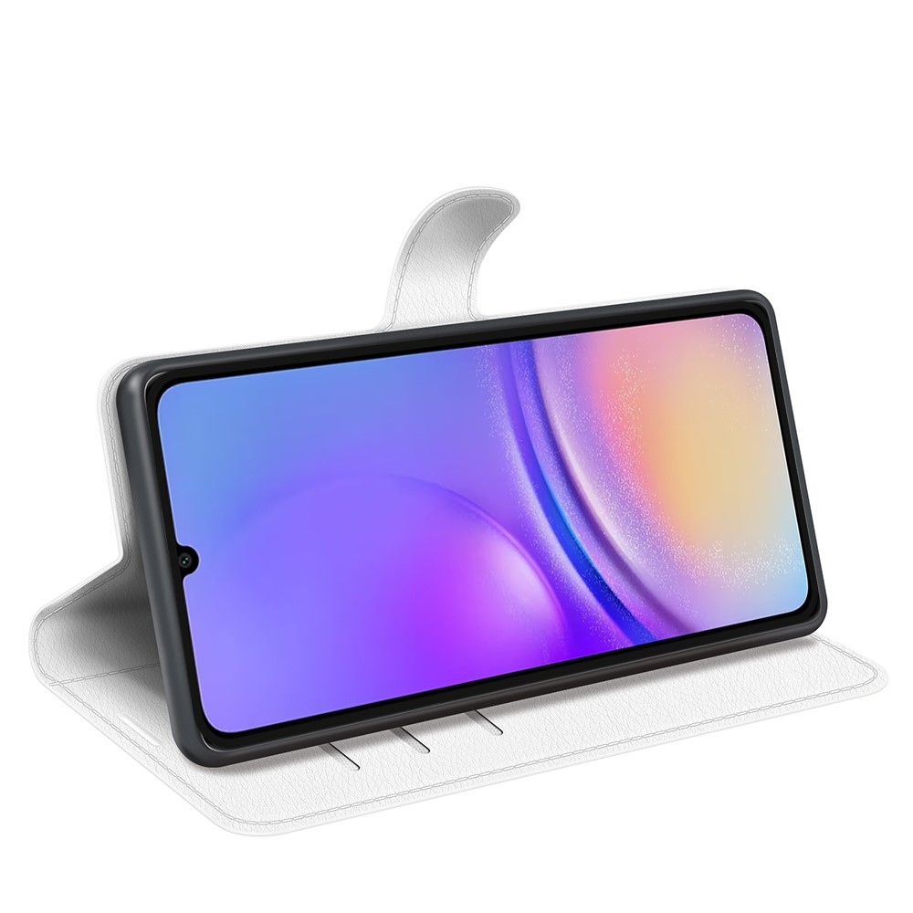 Litchi knížkové pouzdro na Samsung Galaxy A06 4G - bílé
