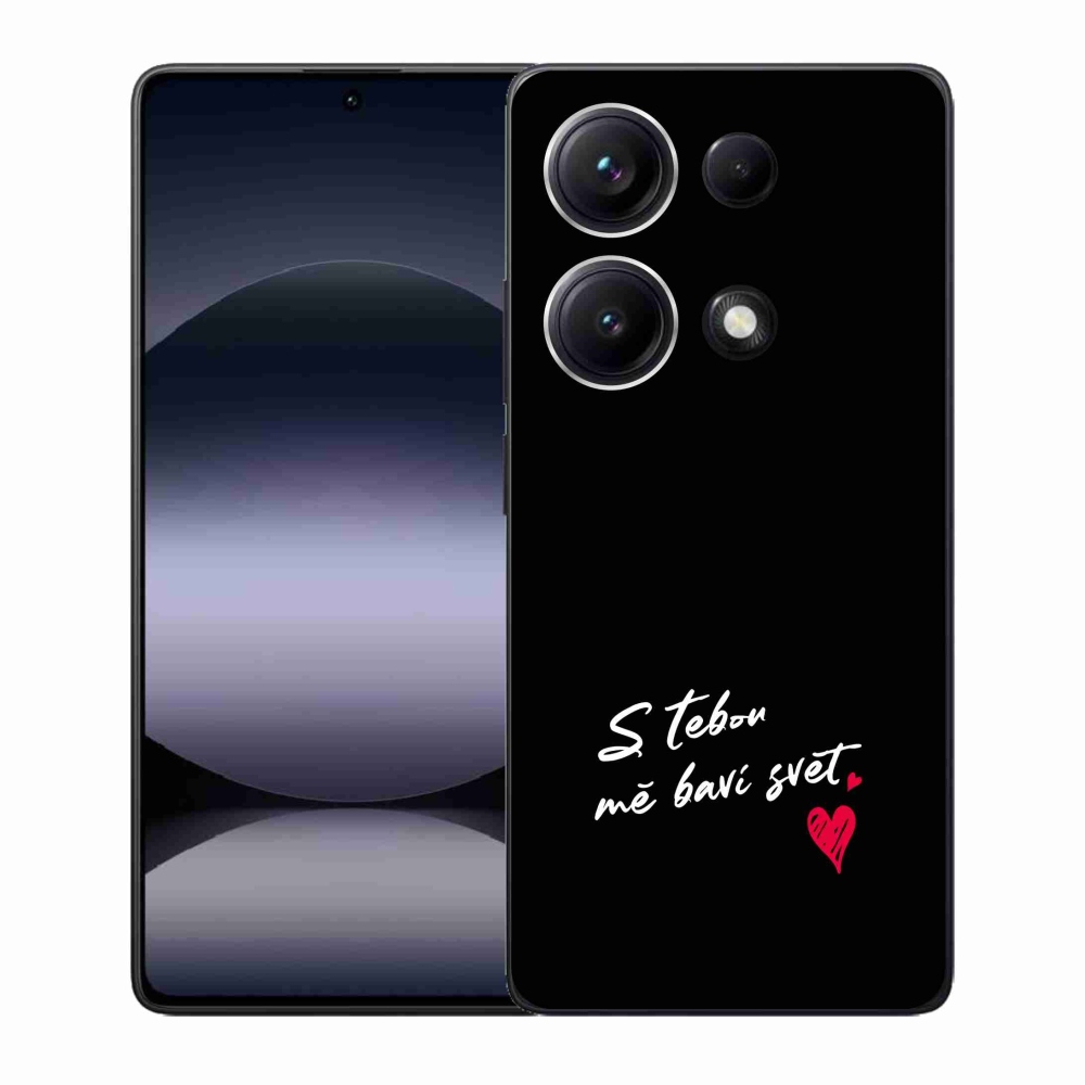 Gelový kryt mmCase na Xiaomi Redmi Note 14S - zamilovaný text 1 černé pozadí