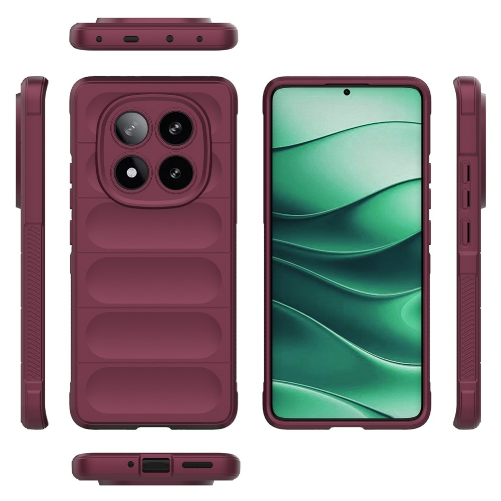 Rugg odolný gelový obal na Xiaomi Redmi Note 14 Pro 5G/Poco X7 5G - vínový