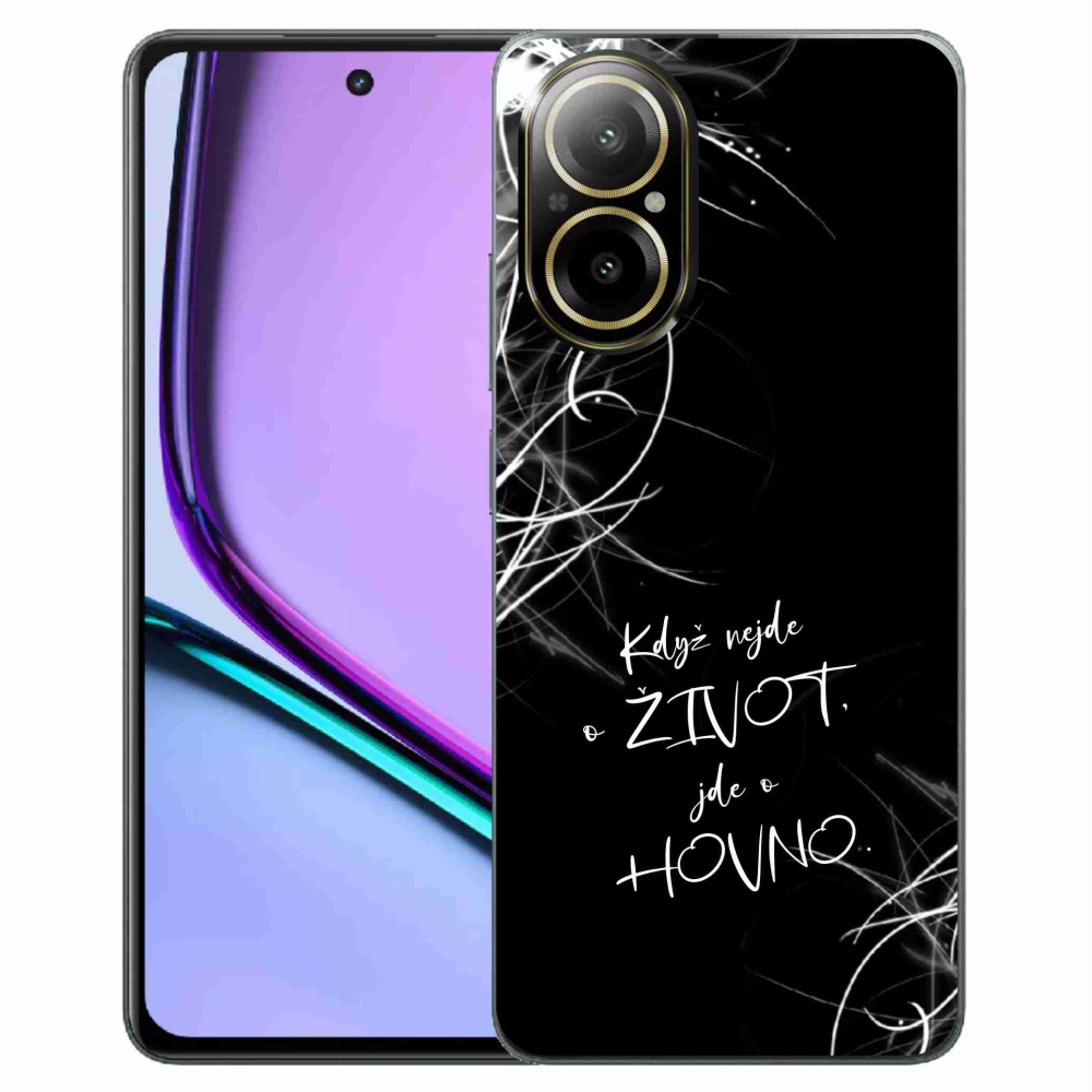 Gelový kryt mmCase na Realme C67 - vtipný text 16 černé pozadí
