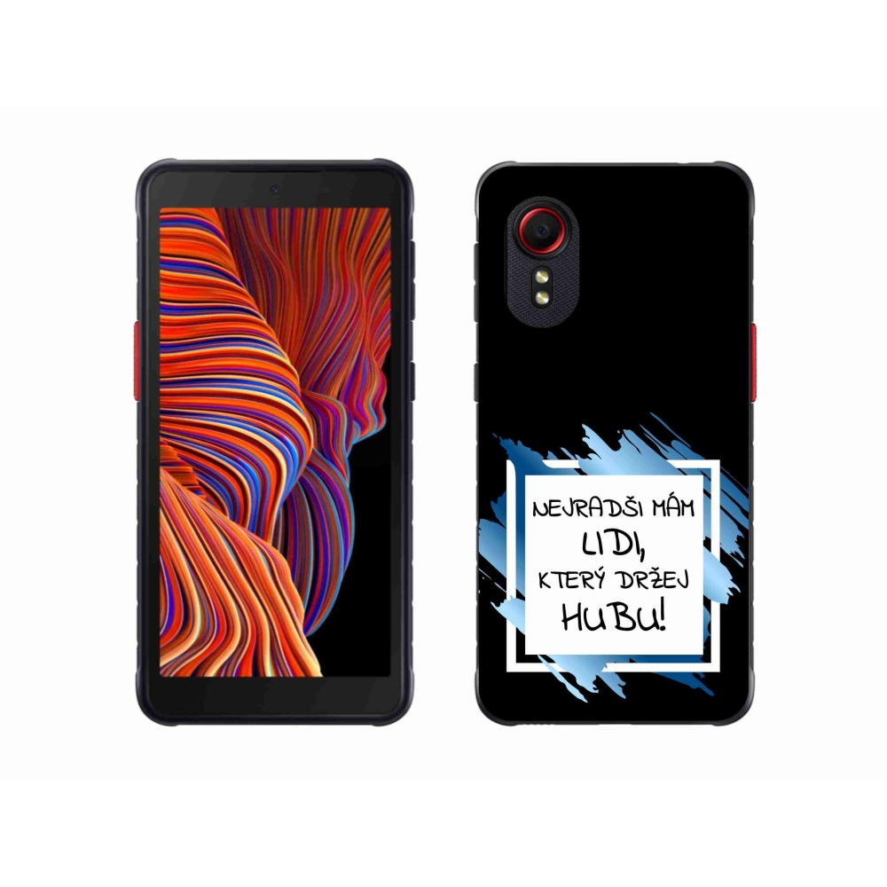 Gelový kryt mmCase na Samsung Galaxy Xcover 5 - vtipný text 7 bíločerné pozadí