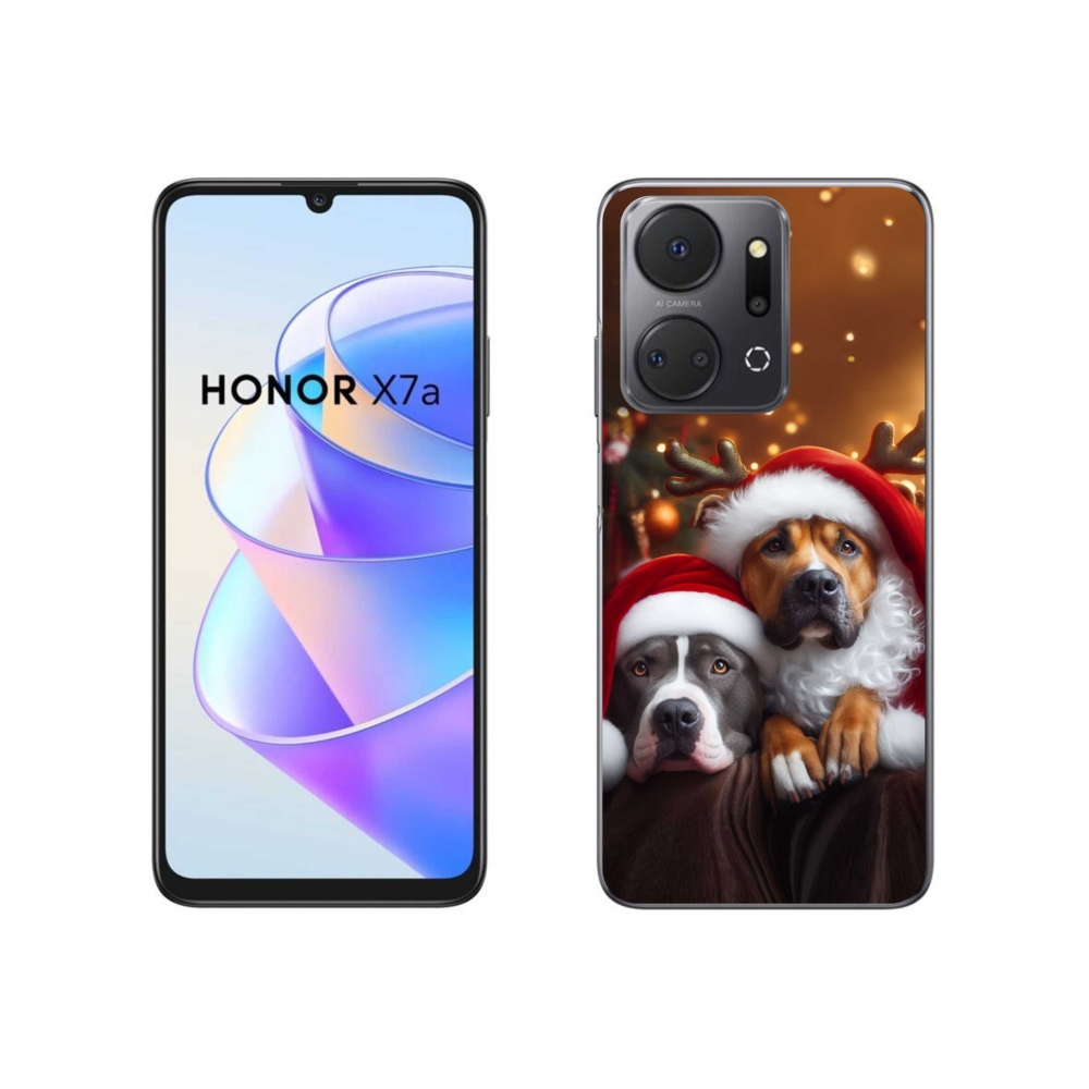 Gelový kryt mmCase na Honor X7a - vánoční psi
