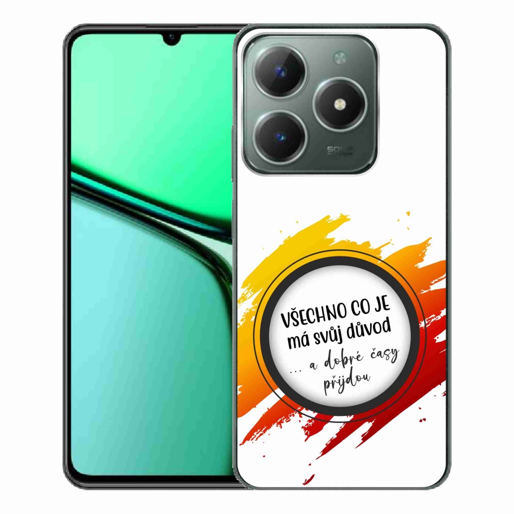 Gelový kryt mmCase na Realme C61 - citát 3 bílé pozadí