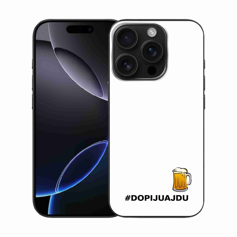 Gelový kryt mmCase na iPhone 16 Pro - pivní motiv 1 bílé pozadí