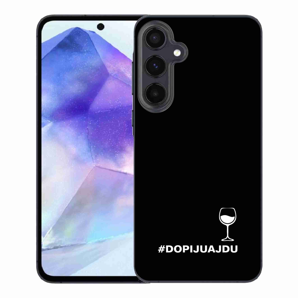 Gelový kryt mmCase na Samsung Galaxy A55 5G - vinný motiv černé pozadí