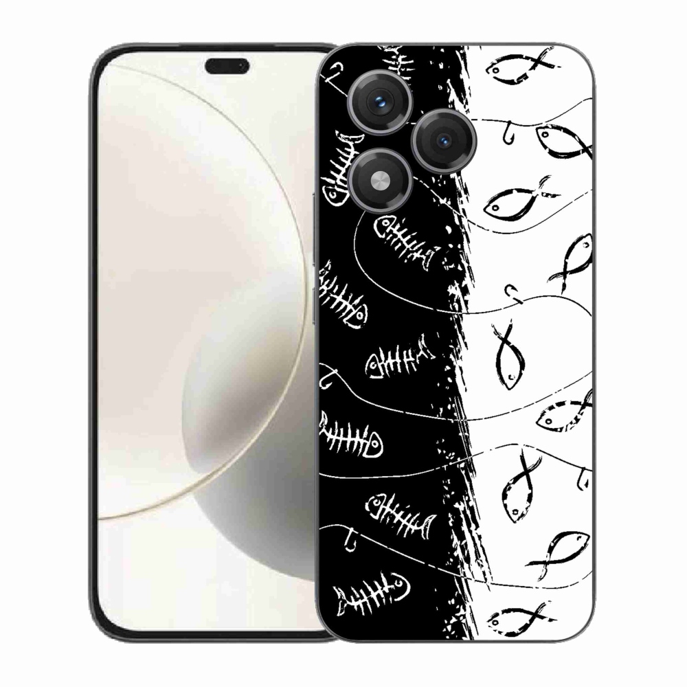 Gelový kryt mmCase na Honor 400 Lite - kostry a rybky