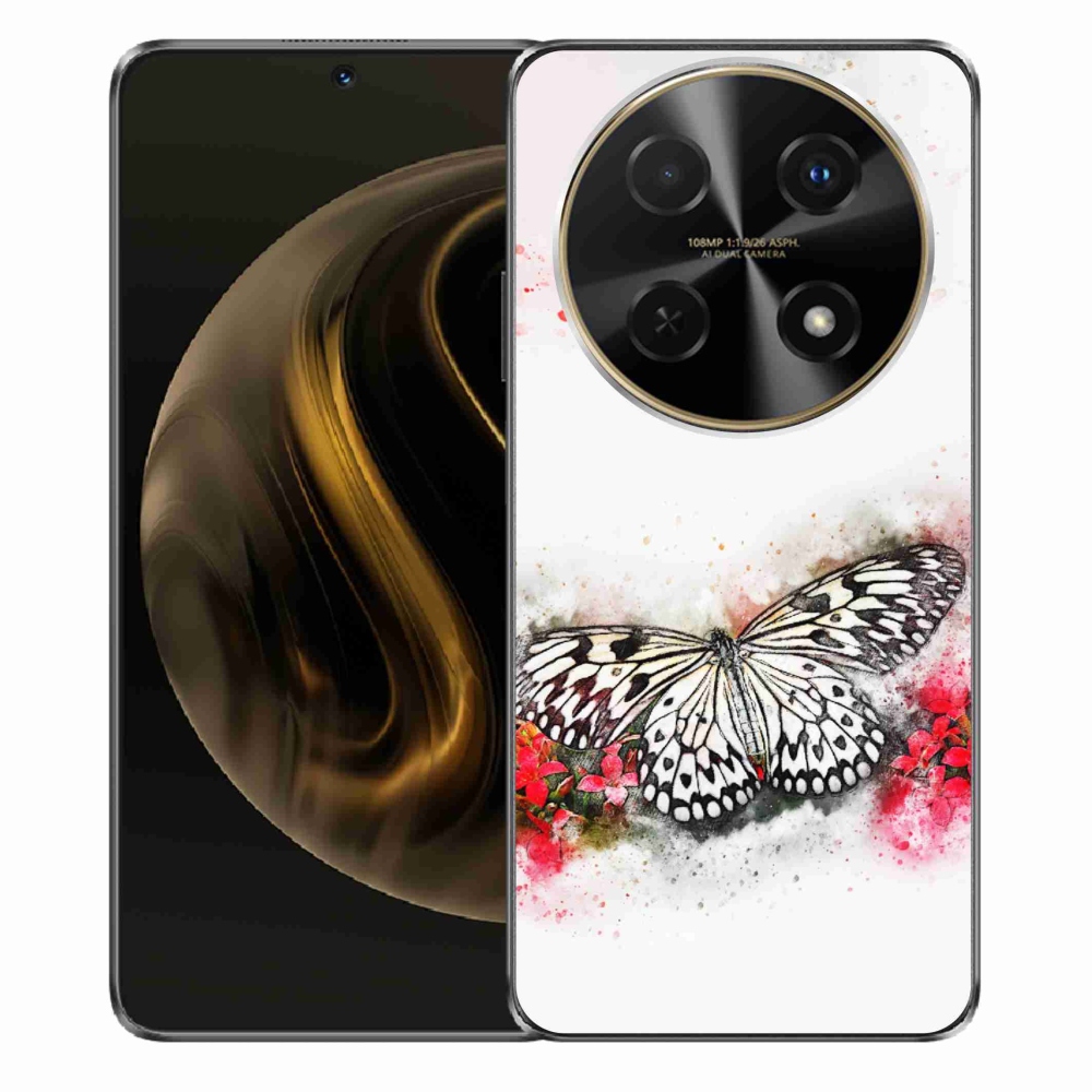 Gelový kryt mmCase na Huawei Nova 12i - černobílý motýl
