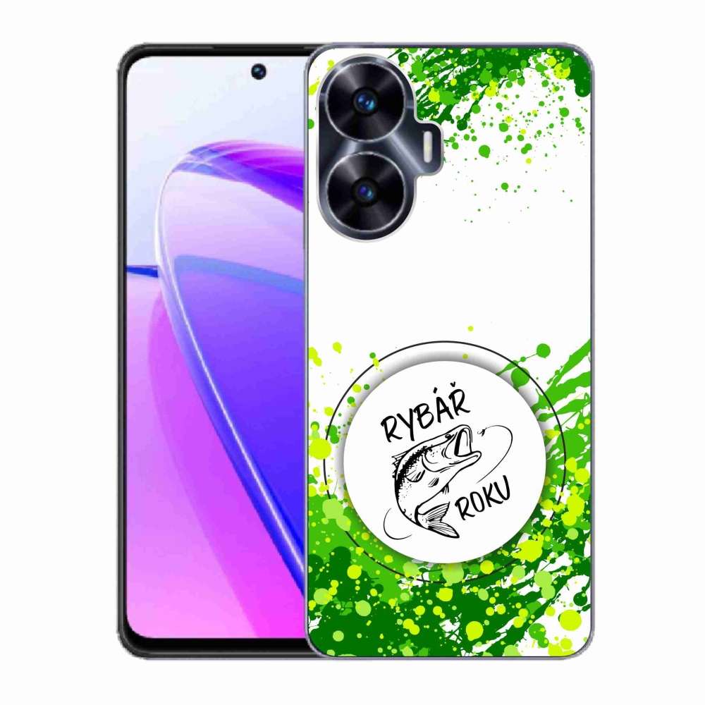 Gelový kryt mmCase na Realme C55 - rybář roku bílé pozadí