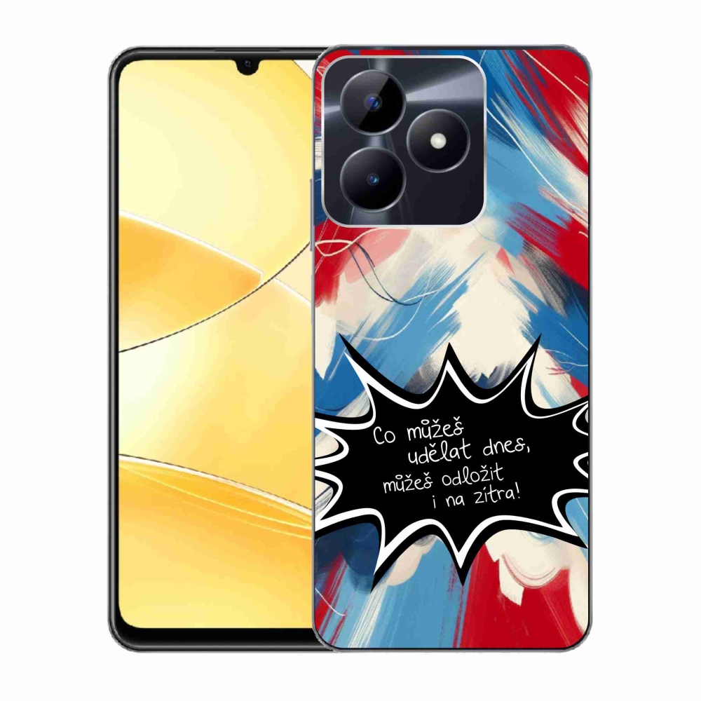Gelový kryt mmCase na Realme C51/C53 - vtipný text 9 černé pozadí