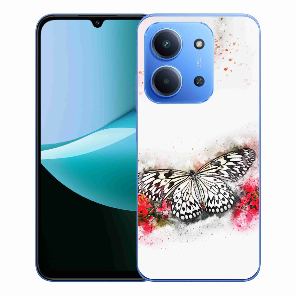 Gelový kryt mmCase na Xiaomi Redmi 15C 4G/5G (173mm) - černobílý motýl
