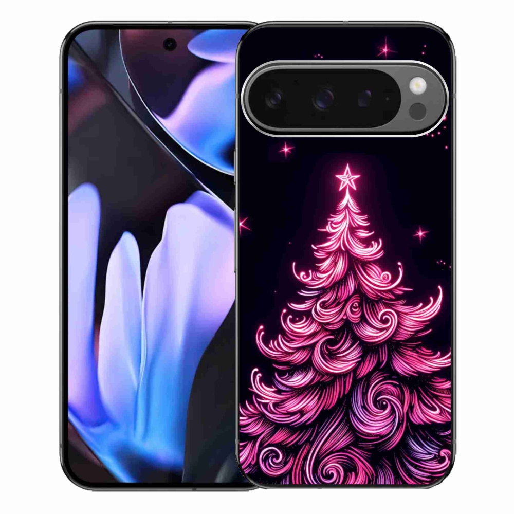 Gelový kryt mmCase na Google Pixel 9 Pro XL - neonový vánoční stromek 2