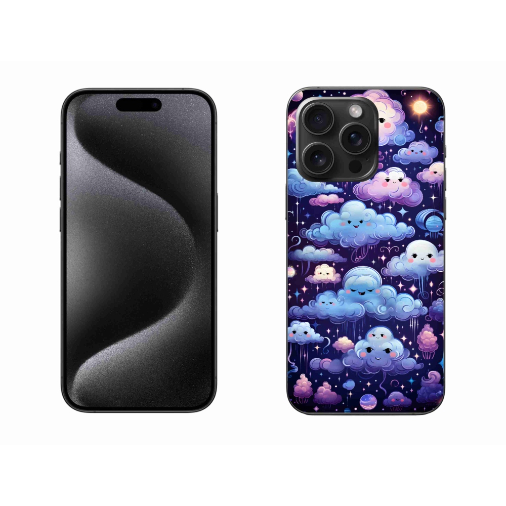 Gelový kryt mmCase na iPhone 15 Pro Max - mráčky
