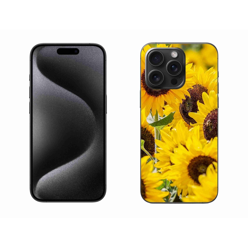 Gelový kryt mmCase na iPhone 15 Pro Max - slunečnice