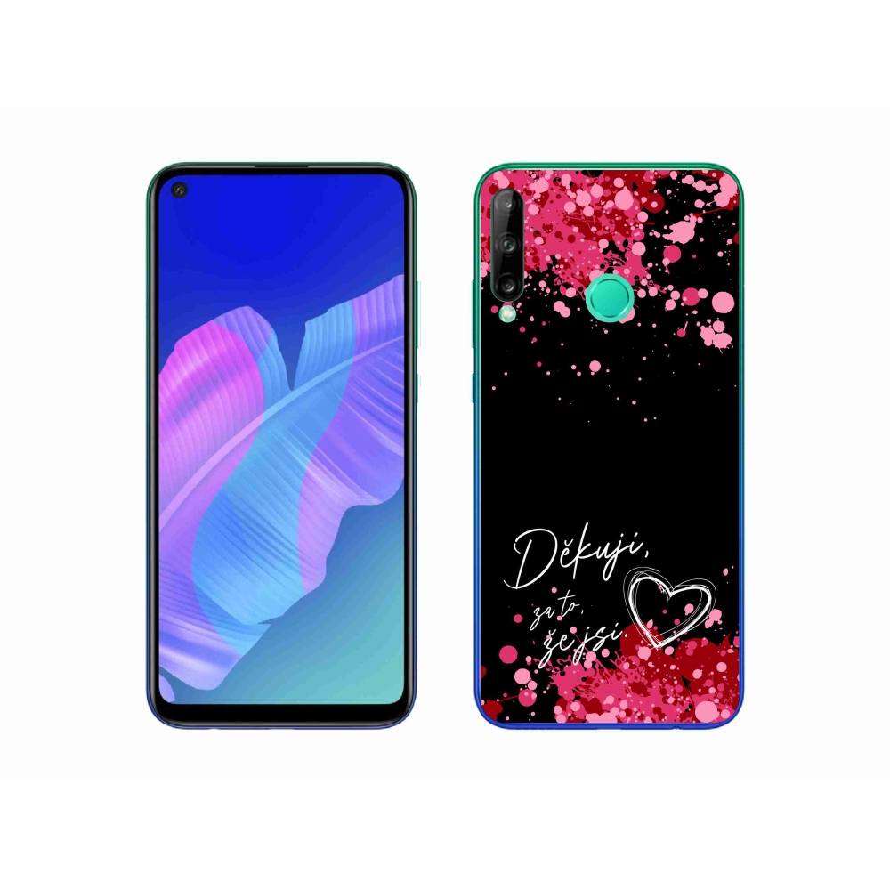 Gelový kryt mmCase na Huawei P40 Lite E - zamilovaný text 2 černé pozadí