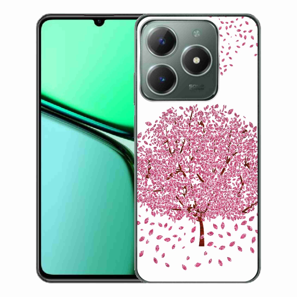 Gelový kryt mmCase na Realme C61 - kreslený strom s listy