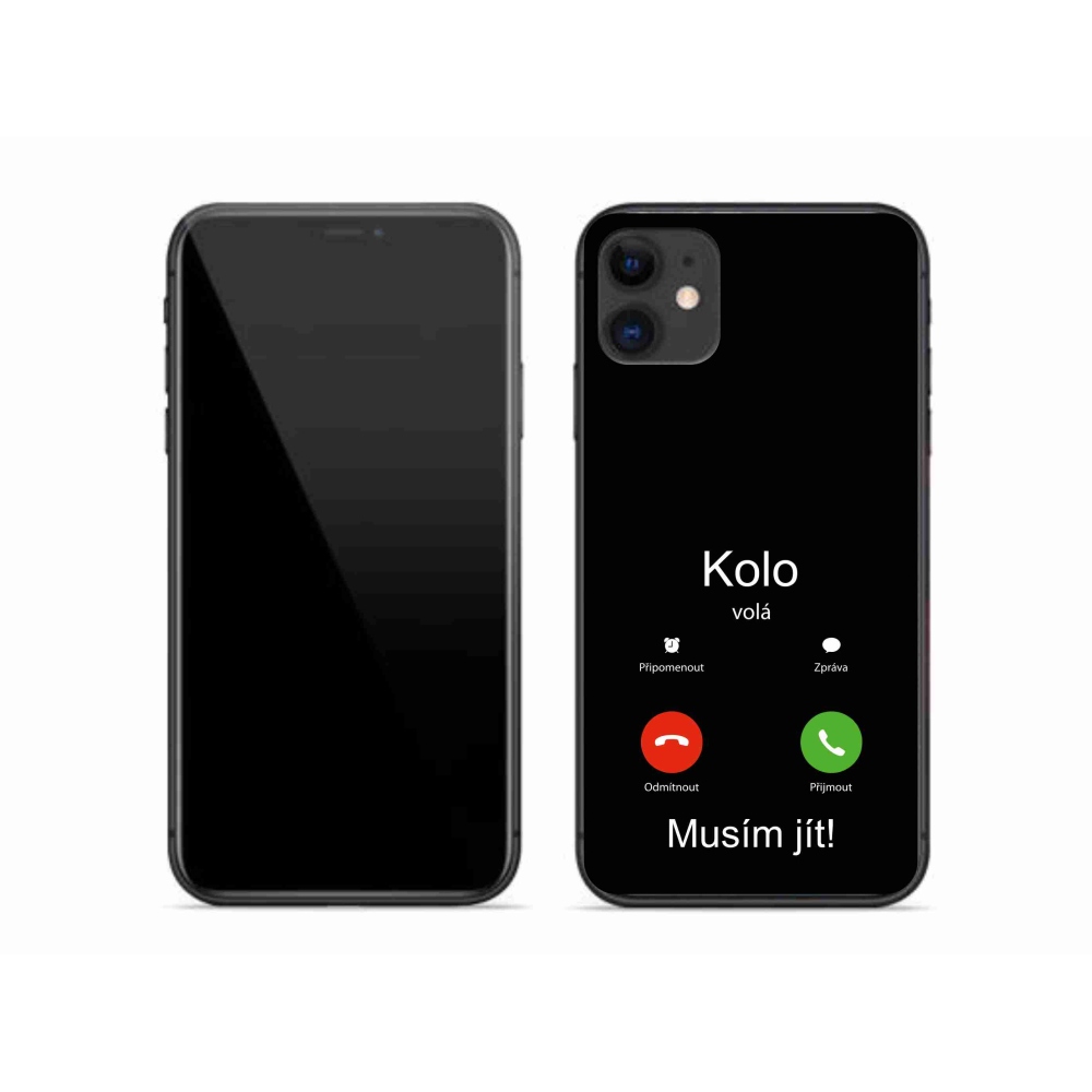 Gelový kryt mmCase na iPhone 11 - kolo volá černé pozadí