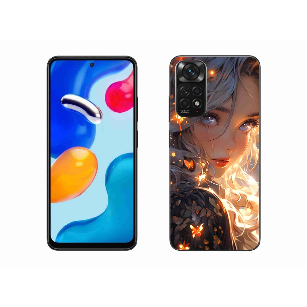 Gelový kryt mmCase na Xiaomi Redmi Note 11S 4G - dívka a motýli