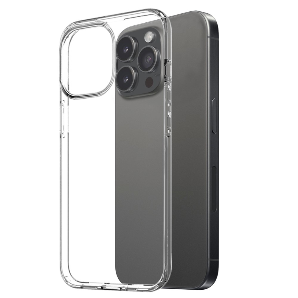 NORTHJO průhledný gelový obal + tvrzené sklo na iPhone 16 Pro - průhledný