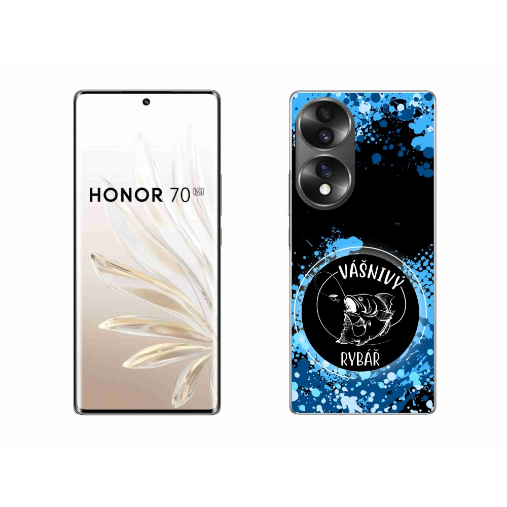 Gelový kryt mmCase na Honor 70 - vášnivý rybář černé pozadí
