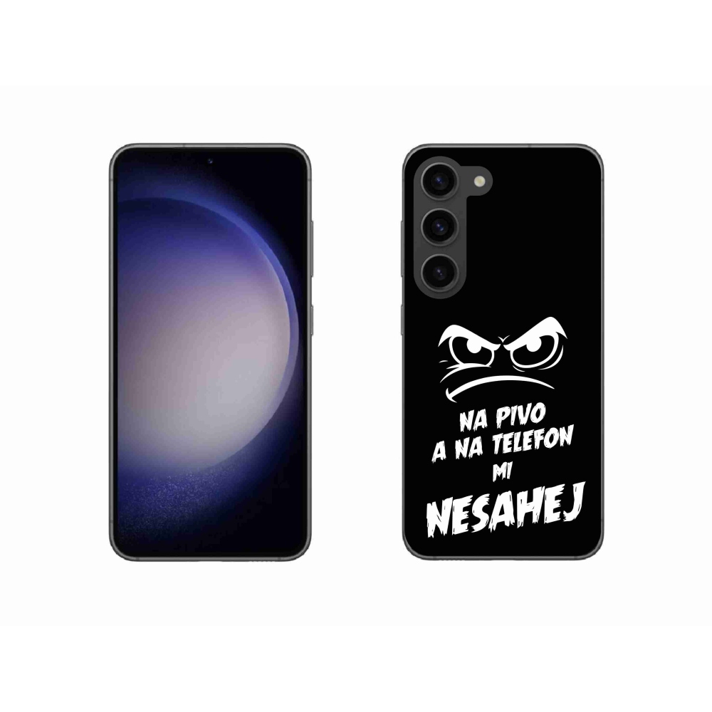 Gelový kryt mmCase na Samsung Galaxy S23 5G - pivní motiv 2 černé pozadí