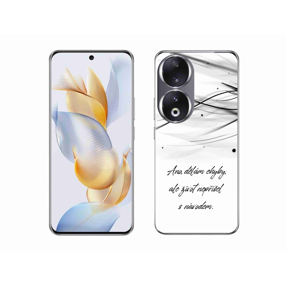 Gelový kryt mmCase na Honor 90 - citát bílé pozadí