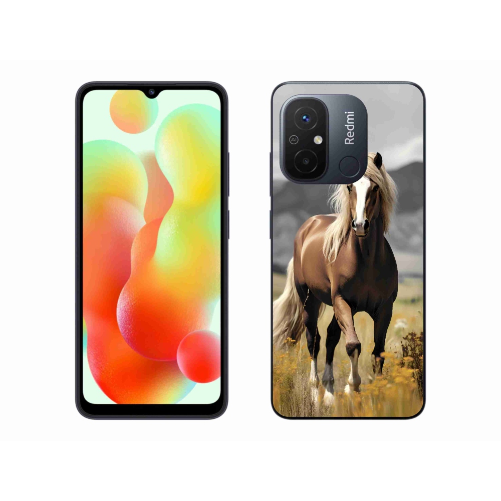Gelový kryt mmCase na Xiaomi Redmi 12C - hnědý kůň 1