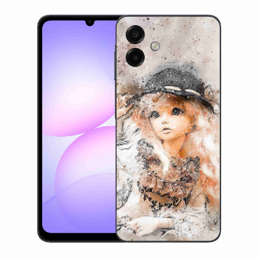Gelový kryt mmCase na Samsung Galaxy A07 4G - holčička s kloboukem