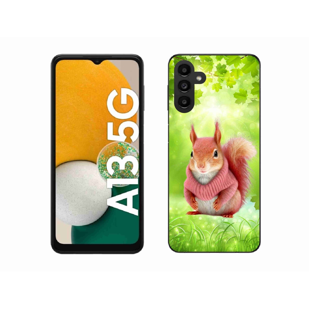 Gelový kryt mmCase na Samsung Galaxy A13 5G - veverka ve svetru