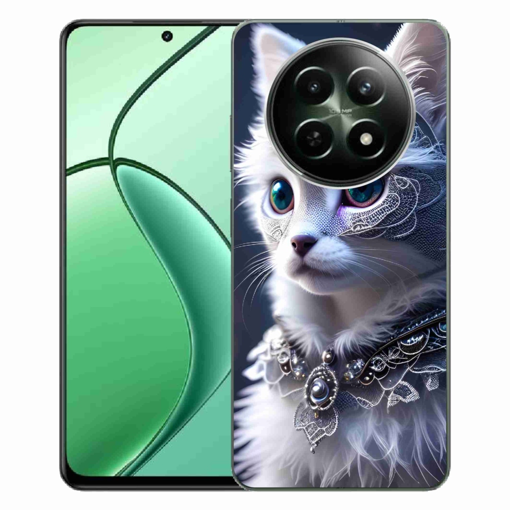 Gelový kryt mmCase na Realme 12 5G/12x 5G - bílá kočka