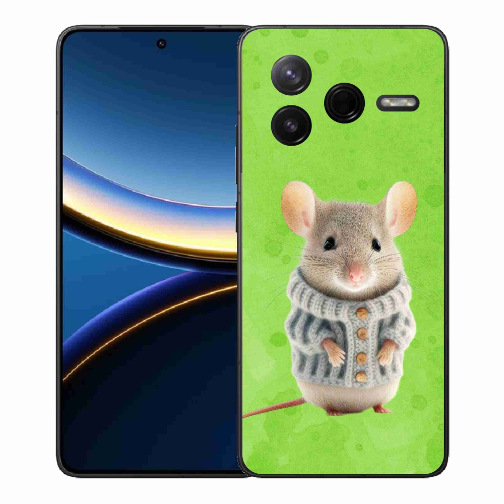 Gelový kryt mmCase na Xiaomi Poco F7 Pro - myška ve svetru