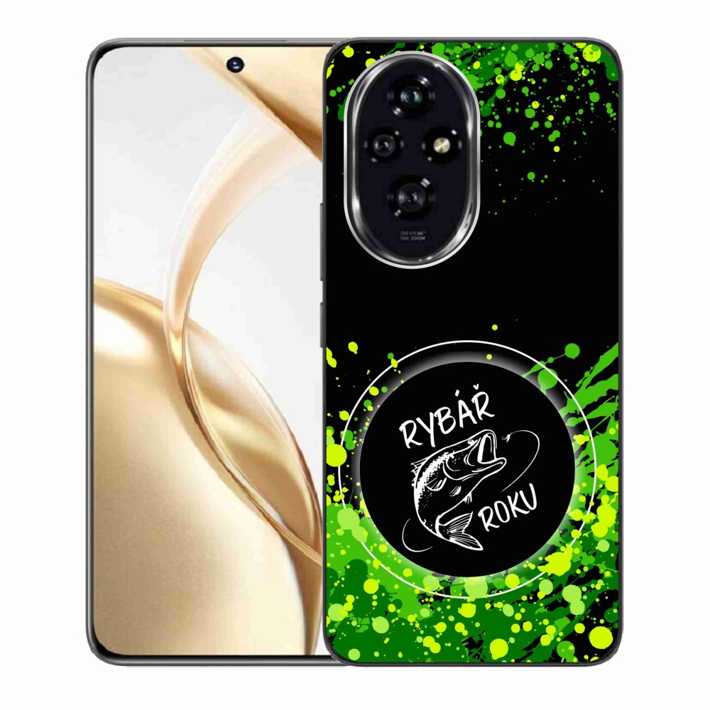 Gelový kryt mmCase na Honor 200 5G - rybář roku černé pozadí