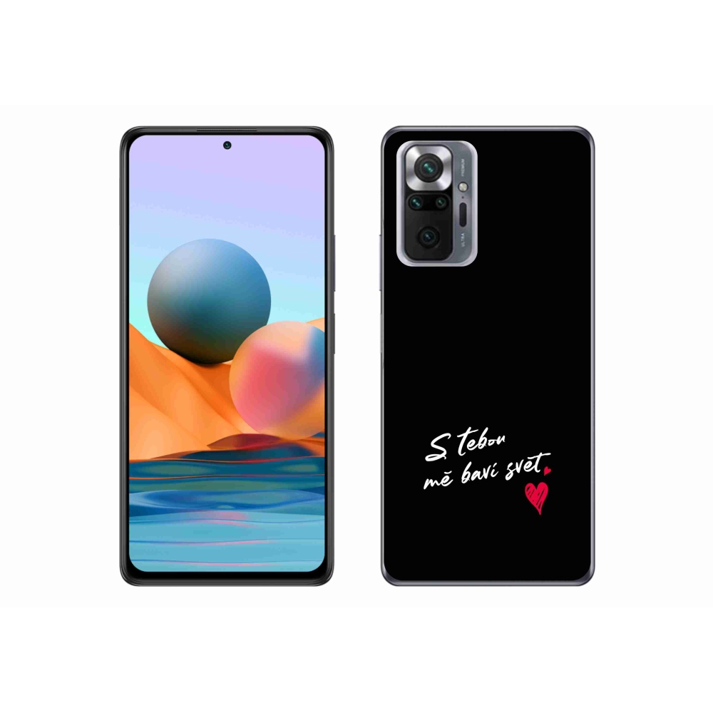 Gelový kryt mmCase na Xiaomi Redmi Note 10 Pro - zamilovaný text 1 černé pozadí
