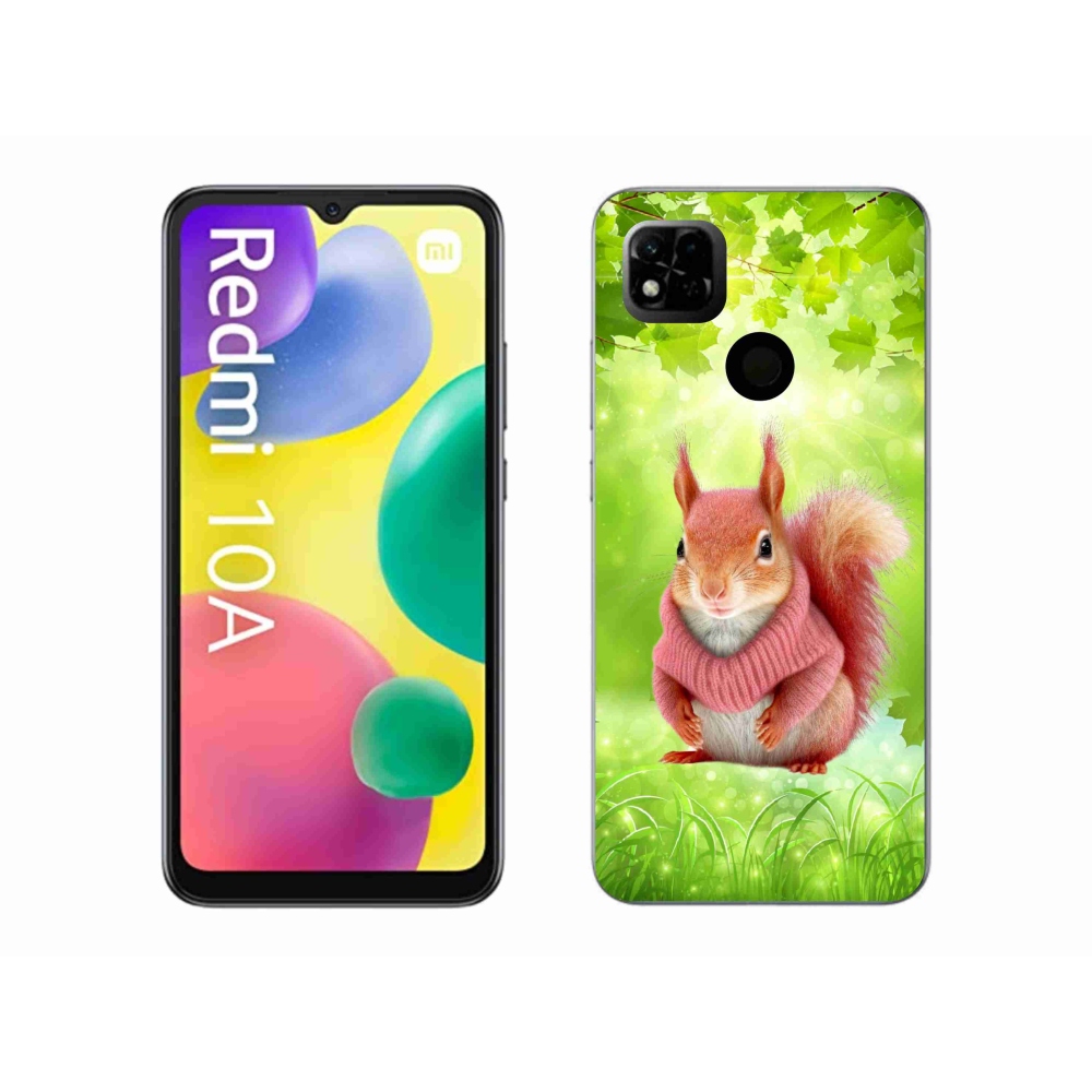 Gelový kryt mmCase na Xiaomi Redmi 10A - veverka ve svetru