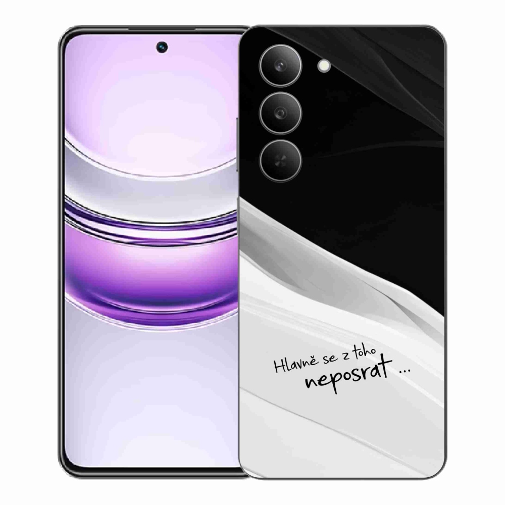 Gelový kryt mmCase na Realme 14x 5G - vtipný text 13 bíločerné pozadí