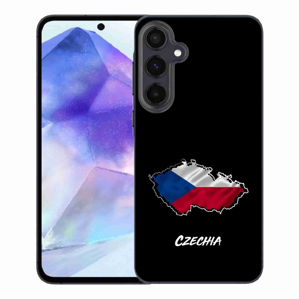 Gelový kryt mmCase na Samsung Galaxy A55 5G - Czechia černé pozadí